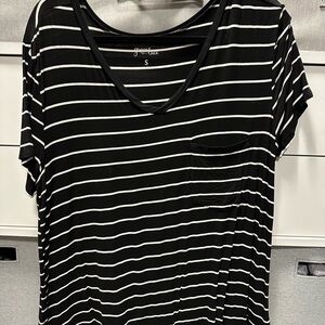 Grace & Lace Black and White Striped Tee